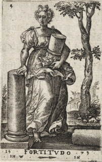 Strength, Fortification, Seven Virtues and Knowledge, print, book illustration, Series number, 5,