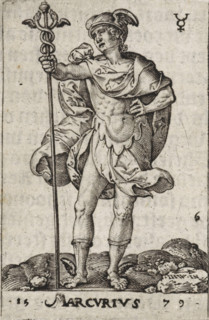Mercvrivs, Mercury, Gods seated on the seven planets, print, book illustration, Series number, 6,