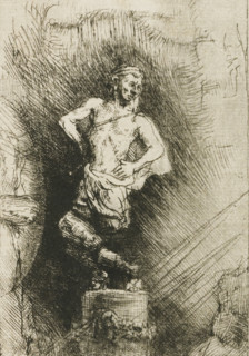 The image seen by Nebuchadnezzar, Four illustrations for a Spanish book, print, signature and date: