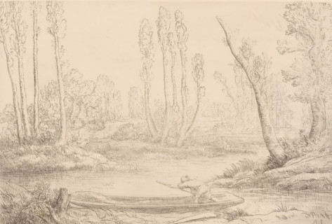 The banks of the Somme near Amiens, print, printmaker: Alphonse Legros, 1837 - 1911, paper,