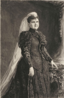 Portrait of Queen Emma, print, printmaker: Pieter de Josselin de Jong, 1890 - 1906, paper, chine