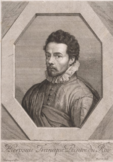 Portrait of Hieronymus (I) Francken, print, printmaker: Jean Morin, after painting by Hieronymus