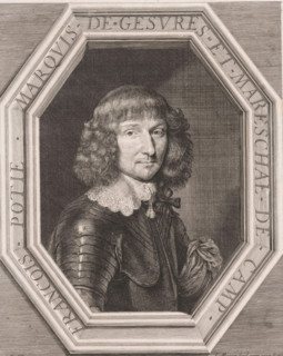Portrait of François Potier, marquis de Gesvres, print, printmaker: Jean Morin, after painting by
