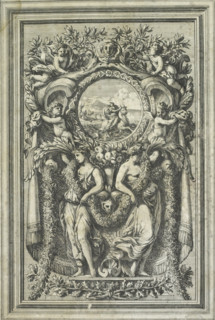 Panel with the Abduction of Europa in a medallion, Ornemens de Paneaux, print, album page,