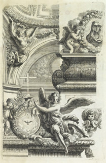 Ceiling, Varie soffiti, print, album page, ornamental print, At the bottom, the crown element of a