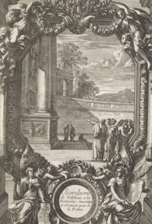 Hexagonal frame, Bordures de Tableau a la Romaine, print, album page, ornamental print, title