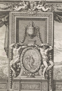Wall panel with a depiction of Moses being found by the Pharaoh's daughter, Dessein's De lambris à