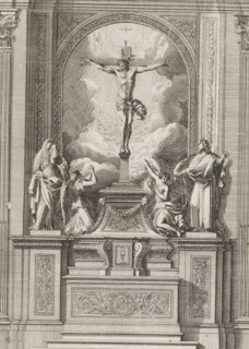 Altar with a painting of the Crucifixion, Retables d'autels à l'italienne, print, album page,