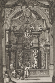 Woodwork decoration of chapel, Chaires de predicateurs, print, album page, ornament print, Print is
