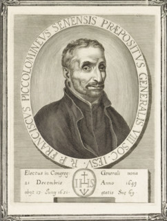 Portrait of the Italian priest Francesco Piccolomini, print, book illustration, On the left page