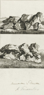 Megalithic tombs near Tinaarlo, print, historical object representation, Megalithic tombs near