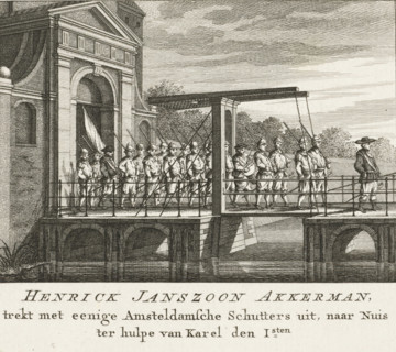 Hendrick Jansz. Ackerman marches out of the city with a company of musketeers, Henrick Janszoon