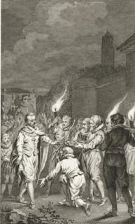 Emperor Charles V welcomed into Utrecht, 1540, print, historical print, Emperor Charles V is