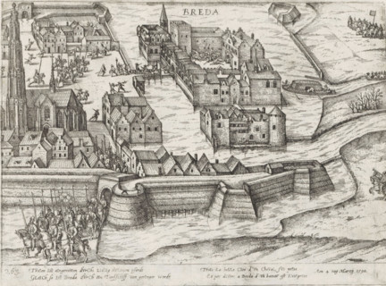 Turfschip van Breda, 1590, Series 10: Dutch and Foreign Events, 1587-1612, print, album page,