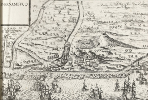View of Pernambuco, 1630, Series 11: Miscellaneous Foreign Events, 1571-1631, print, album page,