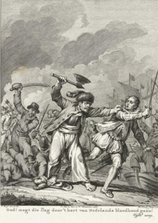 Battle between Barthold Entes and Agulo at Vlissingen, 1572, God! might that blow go through the
