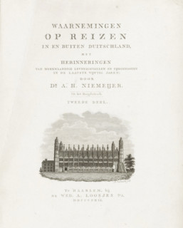 King's College Chapel, Title page for: AH Niemeyer, Observations on Travels in and outside Germany,