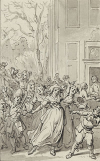 Festive atmosphere in Rotterdam on the birthday of William V, March 8, 1783, drawing, draftsman