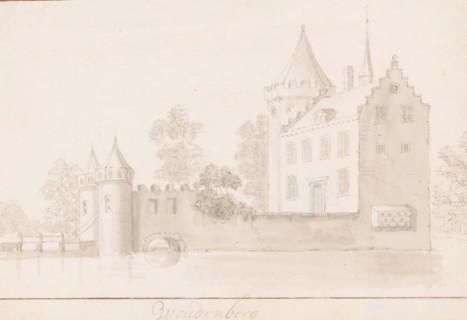 Woudenberg, View of Groenewoude Castle in Woudenberg, drawing, draftsman (artist): J. Stellingwerf,