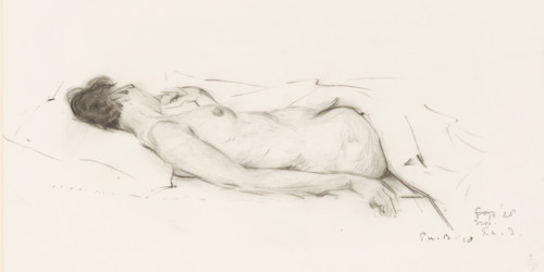 Reclining nude, drawing, draftsman (artist): Pieter Willem van Baarsel, 1928-11, draftsman
