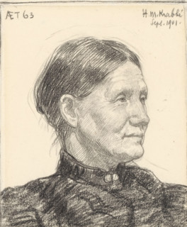 Portrait of Mrs. Parnemann, drawing, draftsman (artist): Heinrich M. Krabbé, Netherlands, 1901-09,
