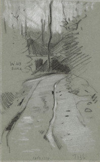 Country road, drawing, number: 'T 136', draftsman (artist): Willem Witsen, 1870 - 1923, draftsman