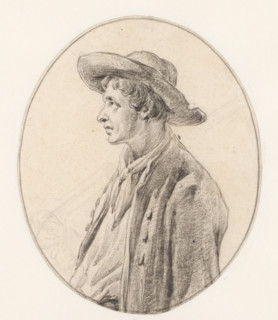 Study of a man with a hat, in profile, facing left, drawing, draftsman (artist): Johannes
