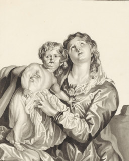 Mary with child, drawing, draftsman (artist): damsel Catharina Kemper, 1824, draftsman (artist),