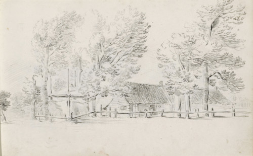 Farm with haystack, sketchbook page, Page 20 recto from a sketchbook with 39 pages., draftsman