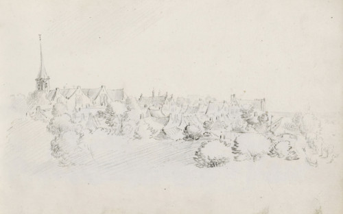 View of a city, possibly The Hague, sketchbook page, Page 26 recto from a sketchbook with 39 pages