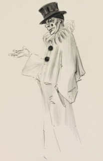 Pierrot with outstretched hand, sketchbook page, Page 6 from a sketchbook with 28 pages., draftsman