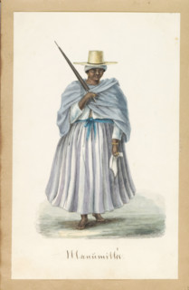 Freed female slave (former title), Manumitted woman, 'Manumittée', Album with drawings of Suriname,
