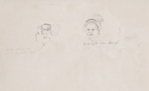 Portrait study from two sides, of an Alfur (Papuan type) from the island of Kobroor, Aru Islands,