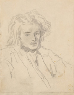 Portrait study of a young man with wild hair, drawing, draftsman (artist): Matthijs Maris, after