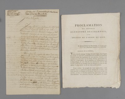 Proclamation du Général de Beauharnais aux soldats de l'Armée du Rhin