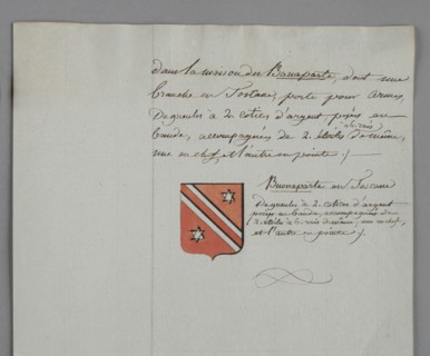 Manuscrit Héraldique de la famille Bonaparte