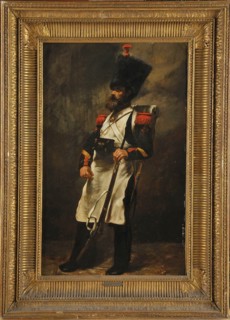 Auguste Raffet (attribué à). Portrait d'un Sapeur de la garde impériale de Napoléon III