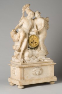 Clock depicting Theseus bringing down the Minotaur and allying with Ariadne