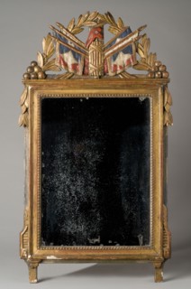 Miroir d'époque révolutionnaire à cadre rectangulaire, vers 1791-1795