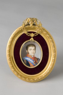 Luis de la Cruz y Rios, "Ferdinand VII, en buste de face, en grand uniforme brodé or, portant l'Ordre de la Toison d'Or et la grande écharpe de l'Ordre de Charles III"