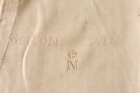 Détail de caleçon long ou collant  écru, Second Empire