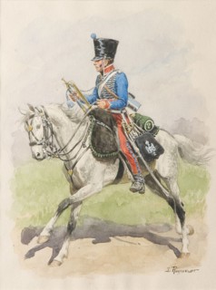 Rousselot, "Trompette du 2e Régiment, en dolman" (tenue de campagne), 20e siècle
