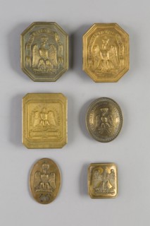 Plaques de baudrier en laiton, plaque ovale de brassard en laiton, plaque ovale de garde de palais impériaux, plaque de ceinturon d'officier de la garde nationale