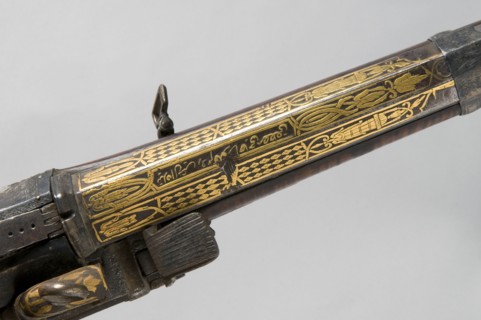 Detail from a long caucasian flintlock rifle, end of the 18th Century