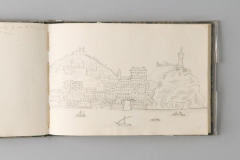 Felizarda Rudge, dessin d'un carnet de voyage, île d'Elbe, 1825-1826
