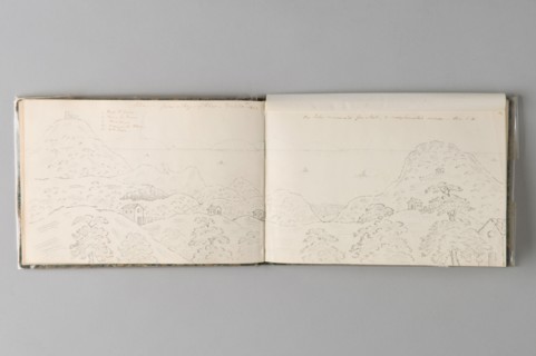 Felizarda Rudge, dessin d'un carnet de voyage, île d'Elbe, 1825-1826