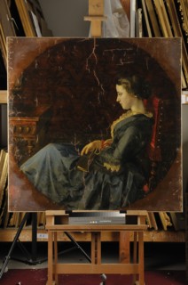Desgoffe, 'Portrait de l'impératrice Eugénie de profil, tenant un livre à la main' (Portrait of the Empress Eugénie in profile, holding a book)