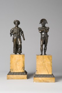 Statuettes représentant l'Empereur Napoléon et un officier mamelouk, 19e siècle