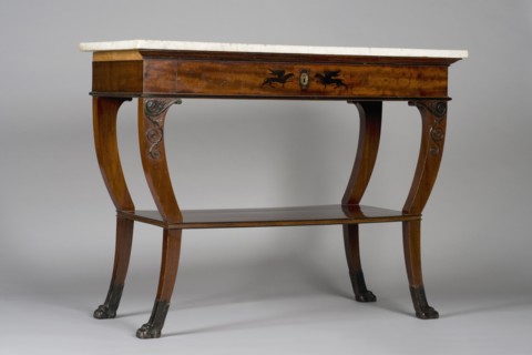 Console à plateau rectangulaire en acajou, vers 1800-1805