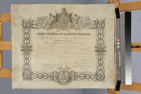 Brevet d'officier de la Légion d'Honneur